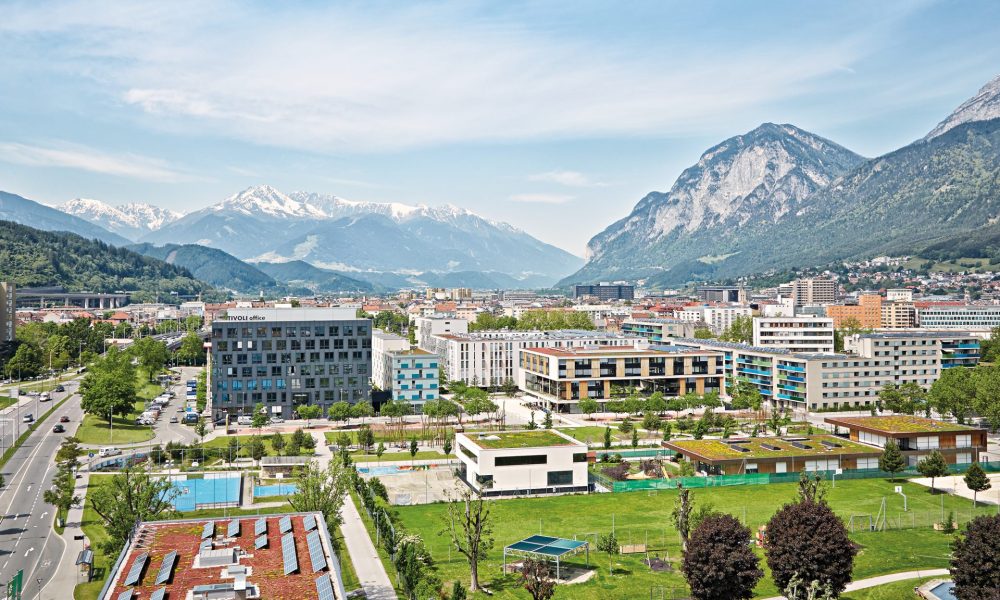 Lufaufnahme Tivoli Areal in Innsbruck